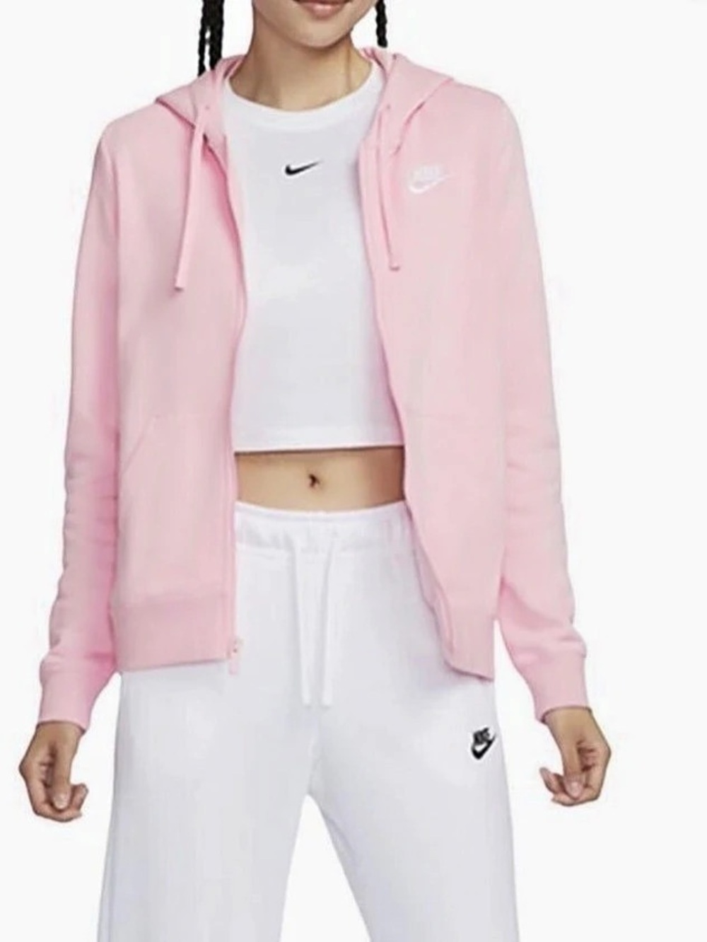 Nike Sportswear Club Fleece Full-Zip Hoodie Pink